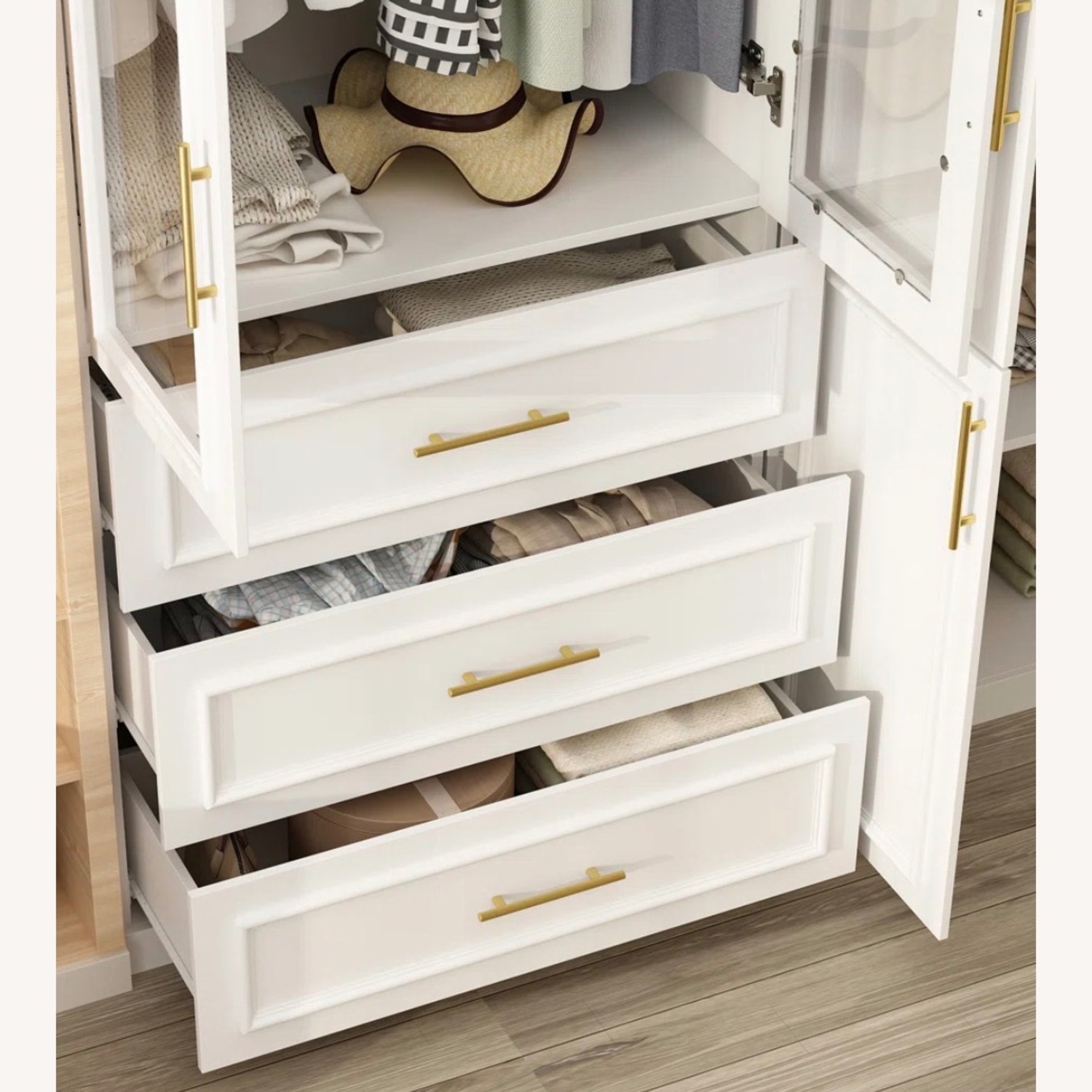 74.8"H Large Modular Wardrobe Cloest Armoire - image-3