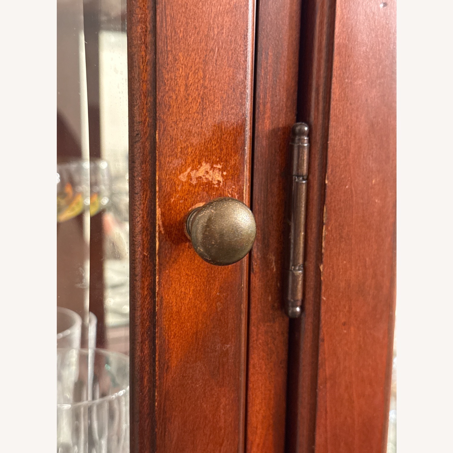 Light Brown Wood China Cabinet With Lights - image-3