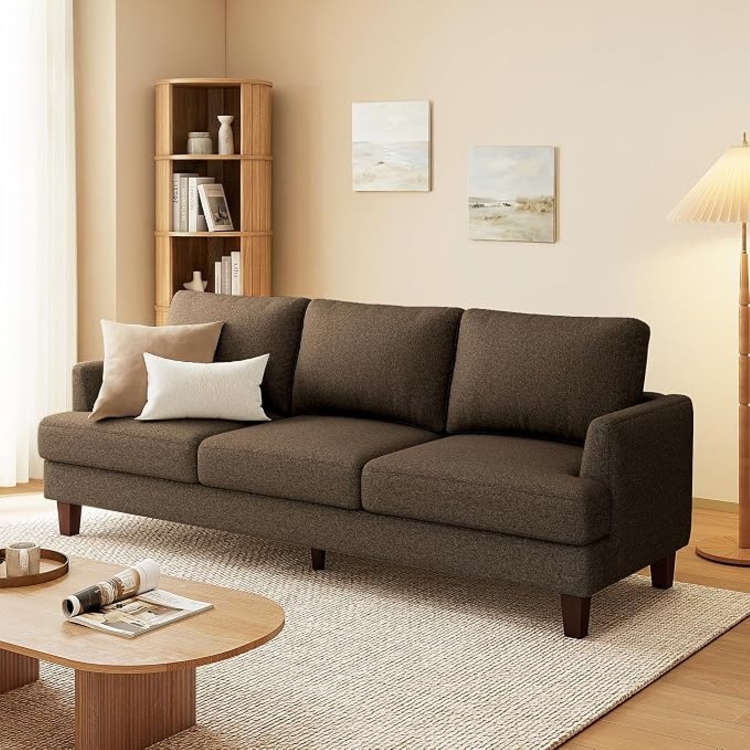 Gericco Dark Brown Deep 3+ Seater Sofa - image-4