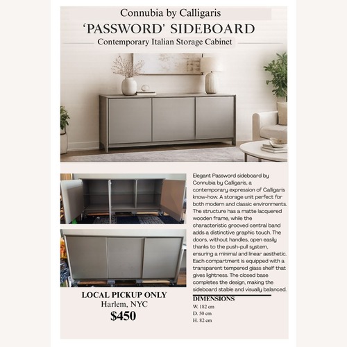 Used Calligaris Connubia Dark Gray Sideboard for sale on AptDeco