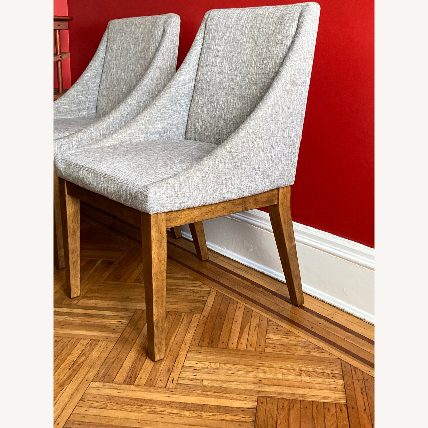  West Elm Curved Upholstered 6 Dining Chairs - image-1