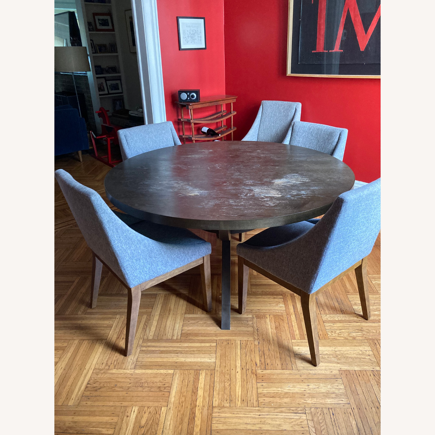  West Elm Curved Upholstered 6 Dining Chairs - image-3