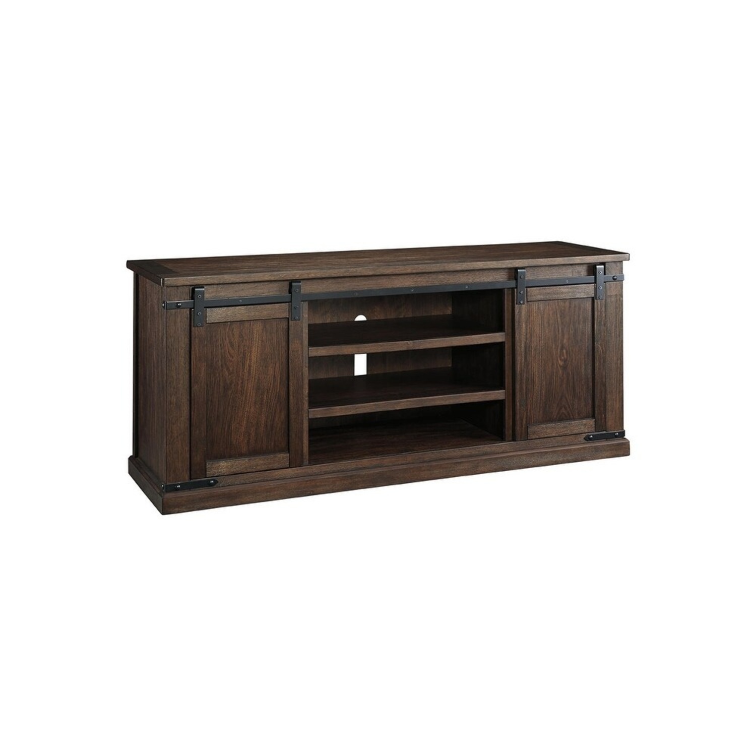 Dark Brown Wood Media Storage - image-5