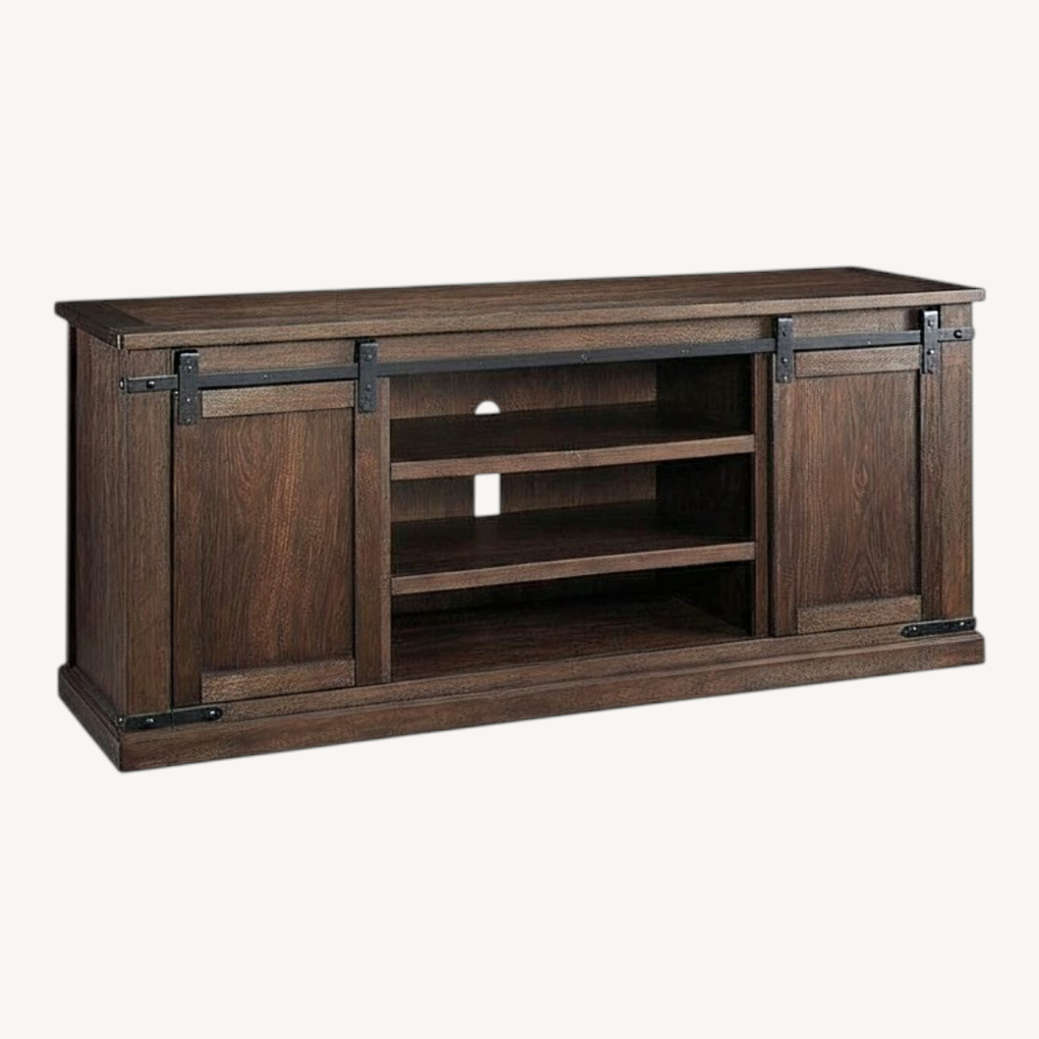 Dark Brown Wood Media Storage - image-0