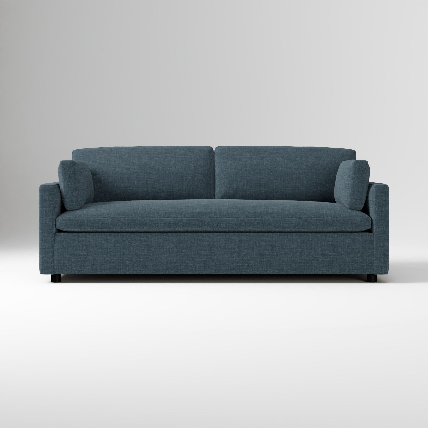 West Elm Marin Blue Velvet 3+ Seater Sofa - image-4