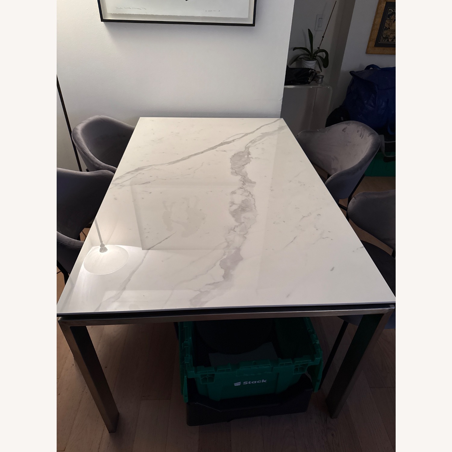 Room & Board Parsons White Marble Dining Table - image-1