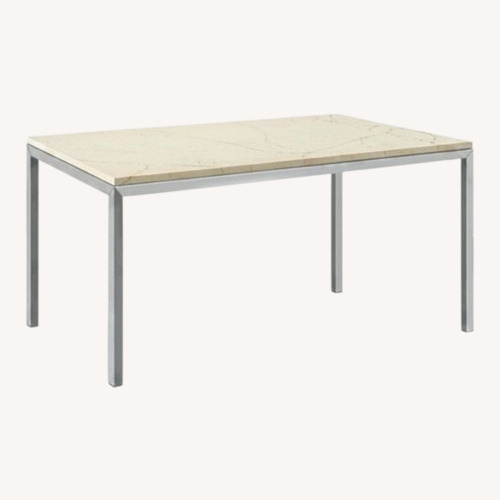 Used Room & Board Parsons White Marble Dining Table for sale on AptDeco