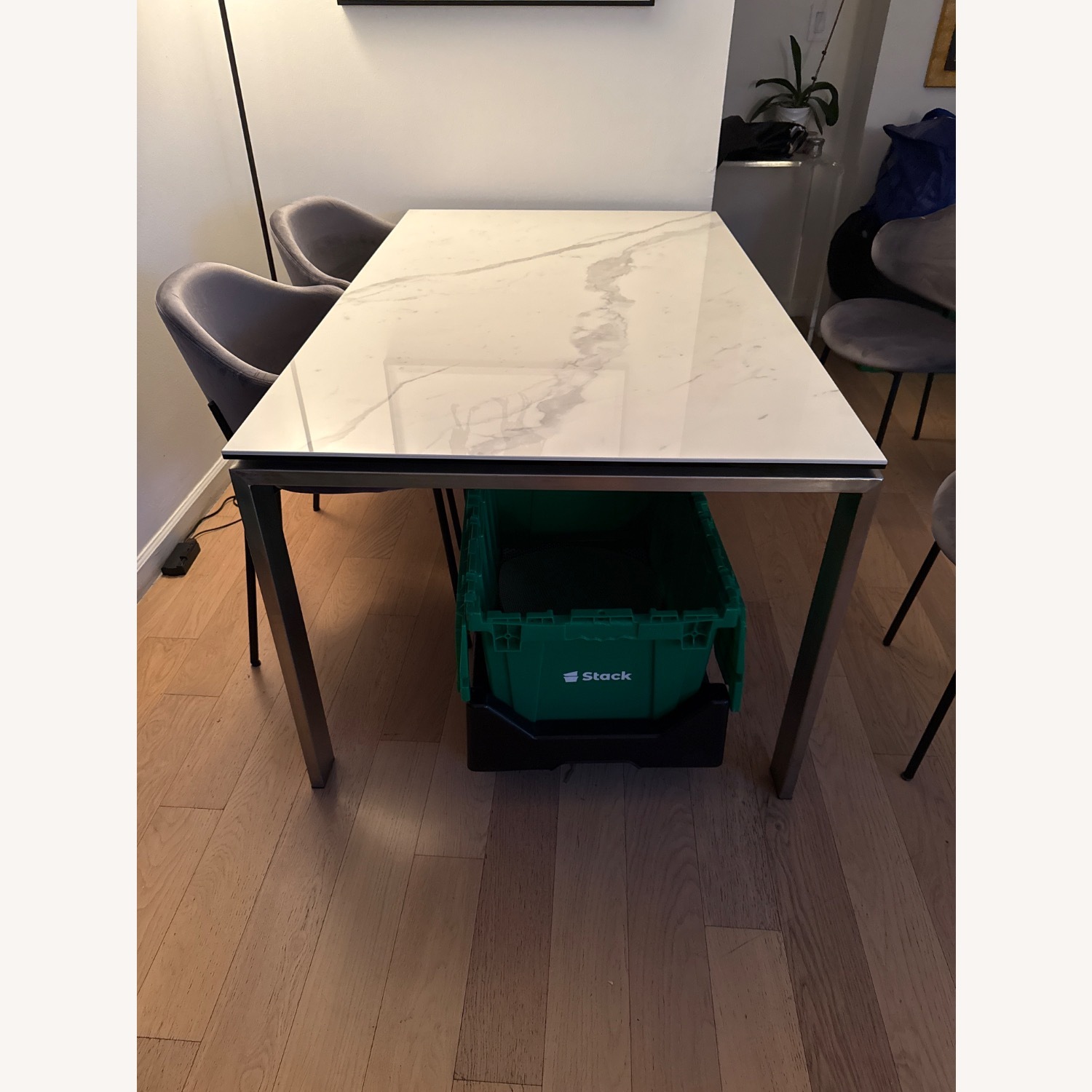Room & Board Parsons White Marble Dining Table - image-2