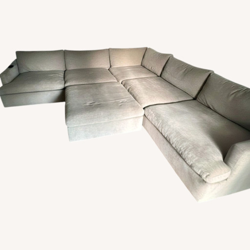 Used Light Gray Fabric 3+ Piece Sectional with Ottoman for sale on AptDeco