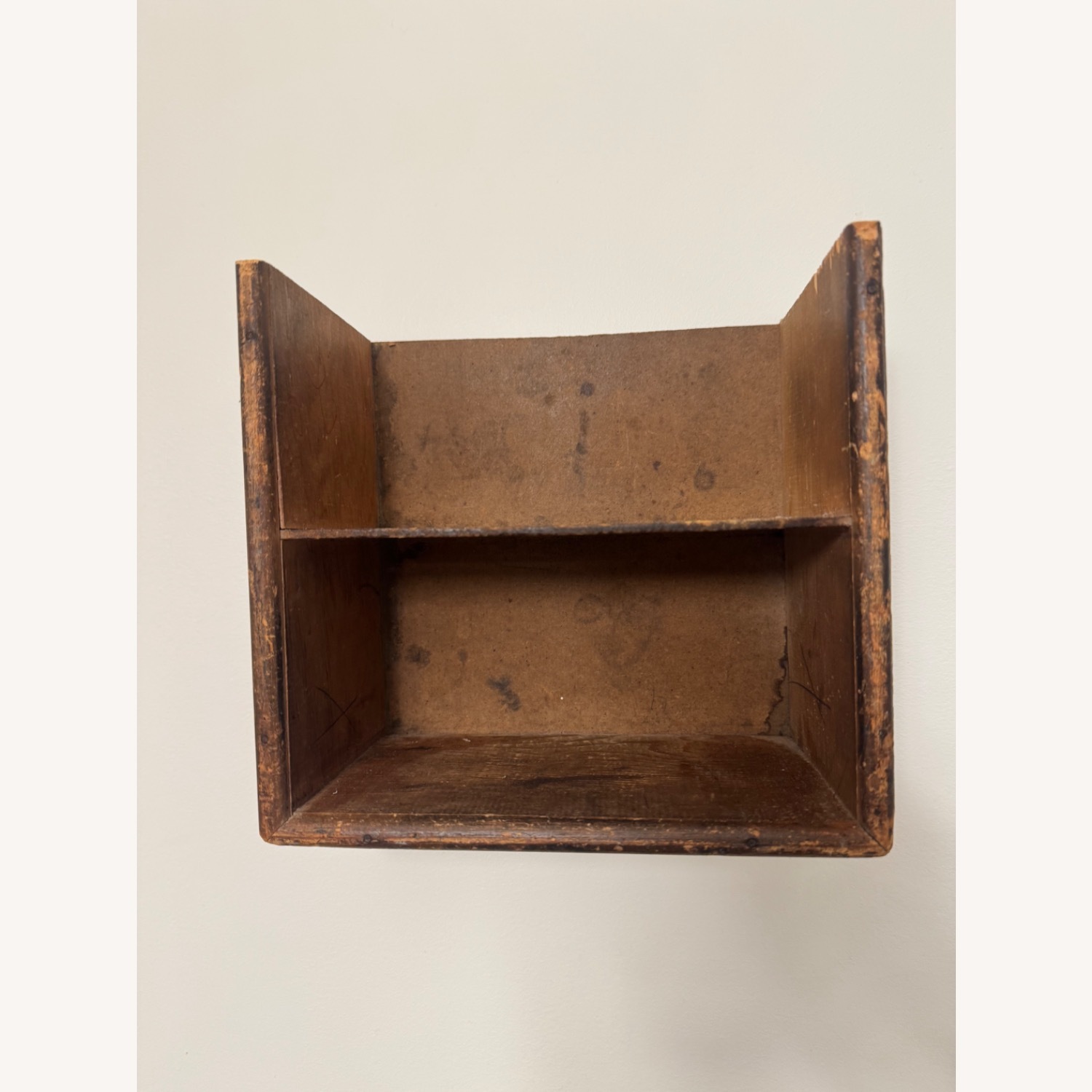 Small Antique Vintage Wooden Floating Shelf - image-5