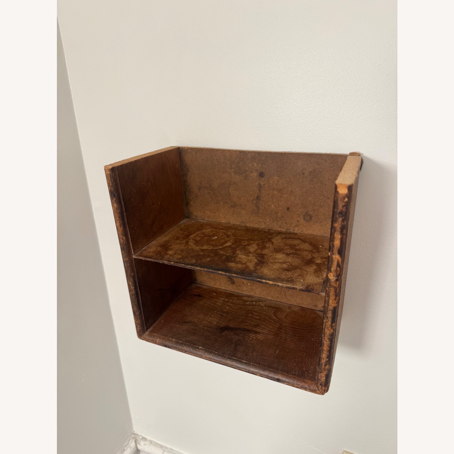 Small Antique Vintage Wooden Floating Shelf - image-6