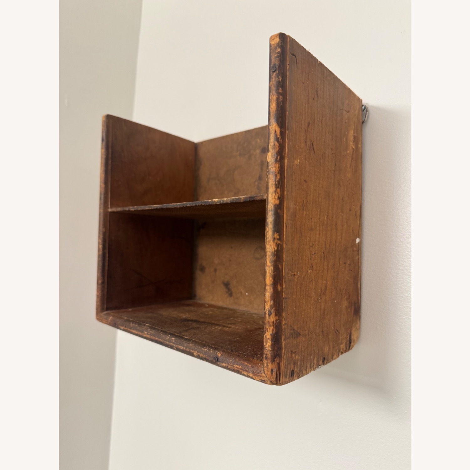 Small Antique Vintage Wooden Floating Shelf - image-3