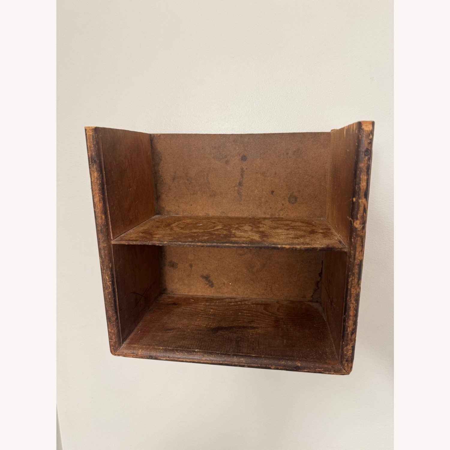 Small Antique Vintage Wooden Floating Shelf - image-2