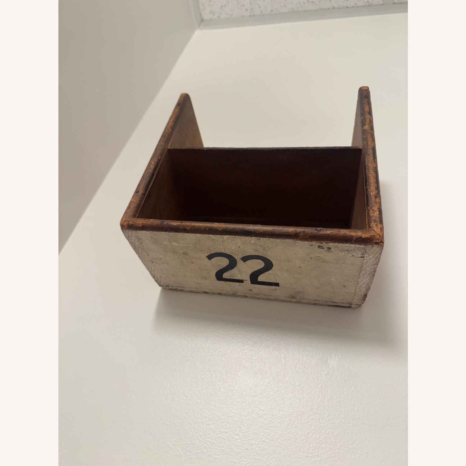 Small Antique Vintage Wooden Floating Shelf - image-4