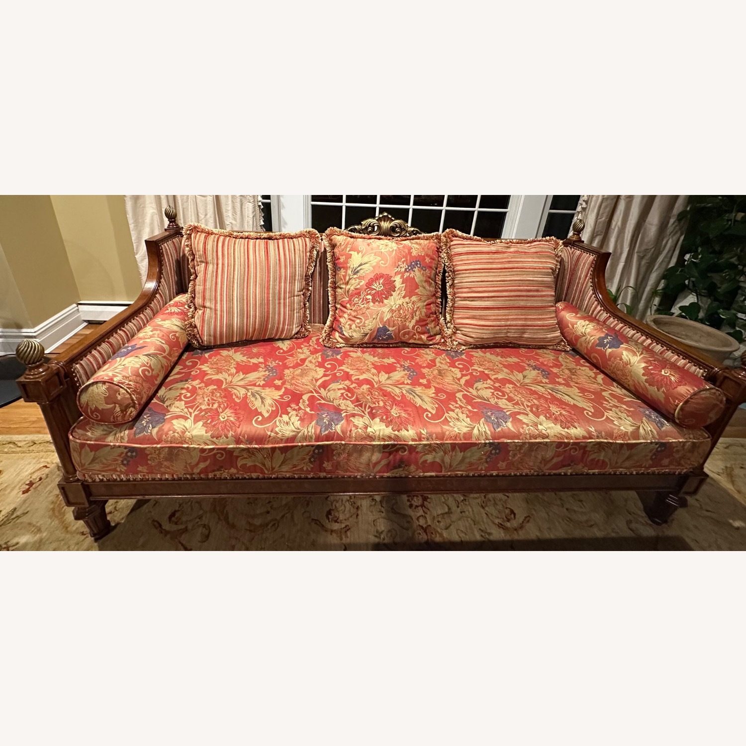 Vintage/Antique Finds Red Fabric 3+ Seater Sofa - image-4