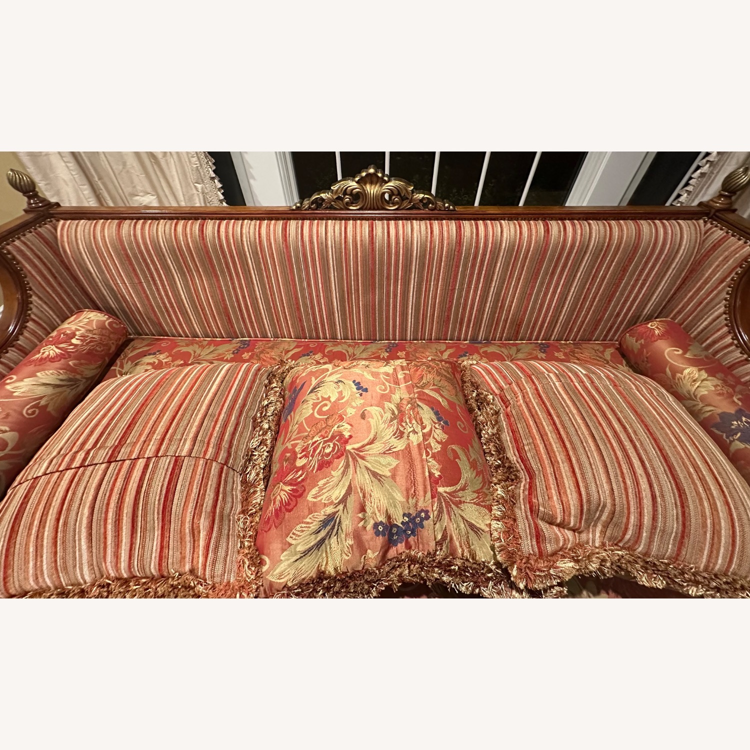 Vintage/Antique Finds Red Fabric 3+ Seater Sofa - image-6