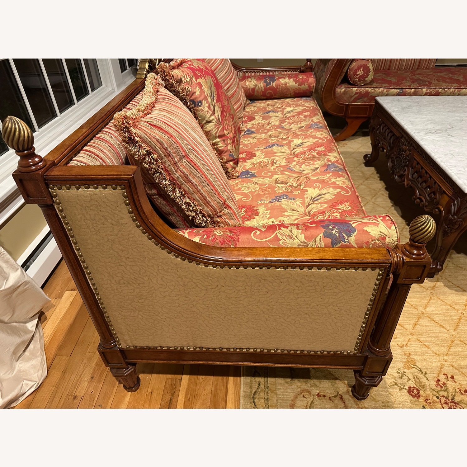 Vintage/Antique Finds Red Fabric 3+ Seater Sofa - image-3