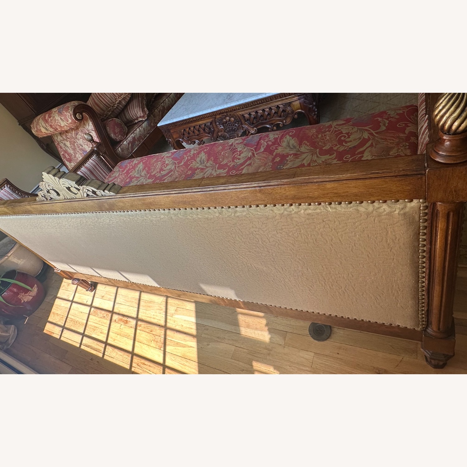 Vintage/Antique Finds Red Fabric 3+ Seater Sofa - image-5