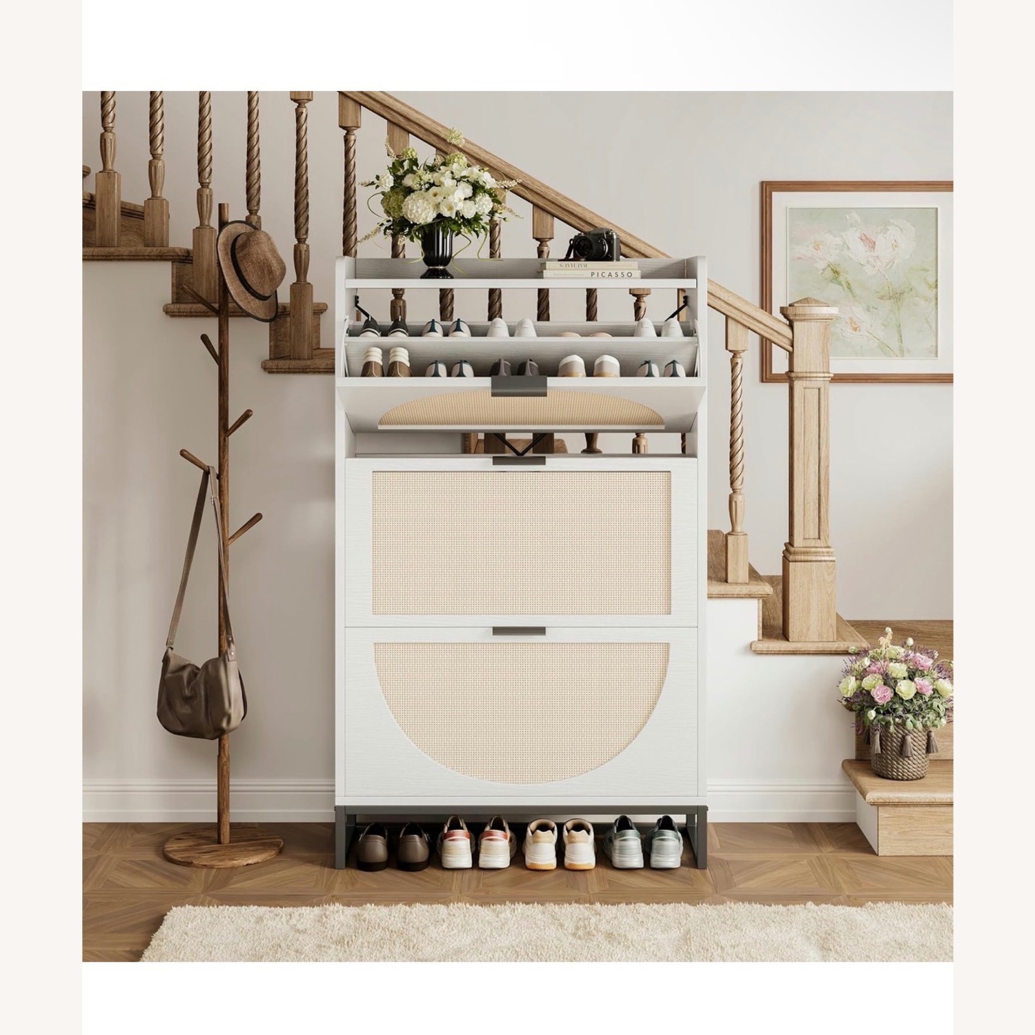 Flip Drawer Shoe Cabinet - image-2