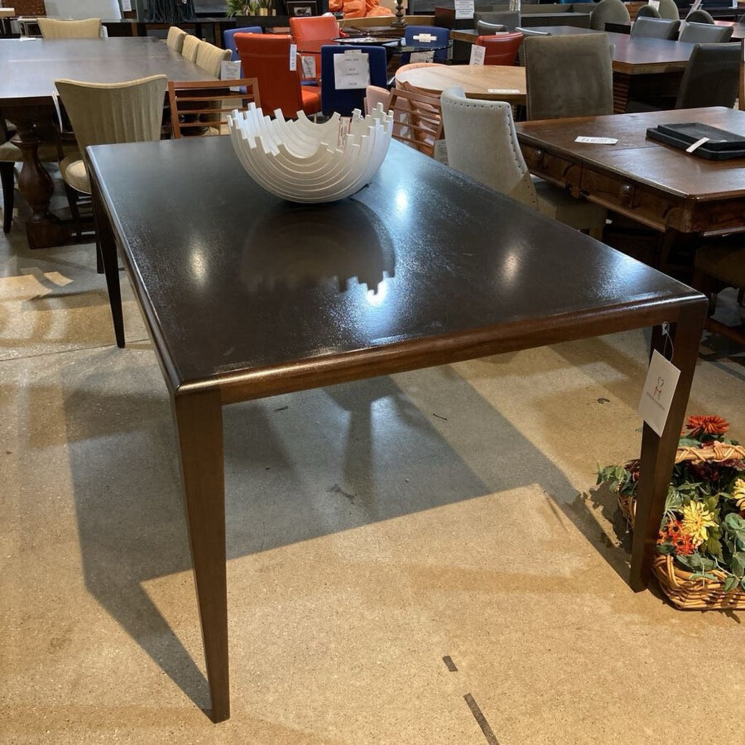 Fine Custom Single Slab Sleek Leg Dining Table - image-2