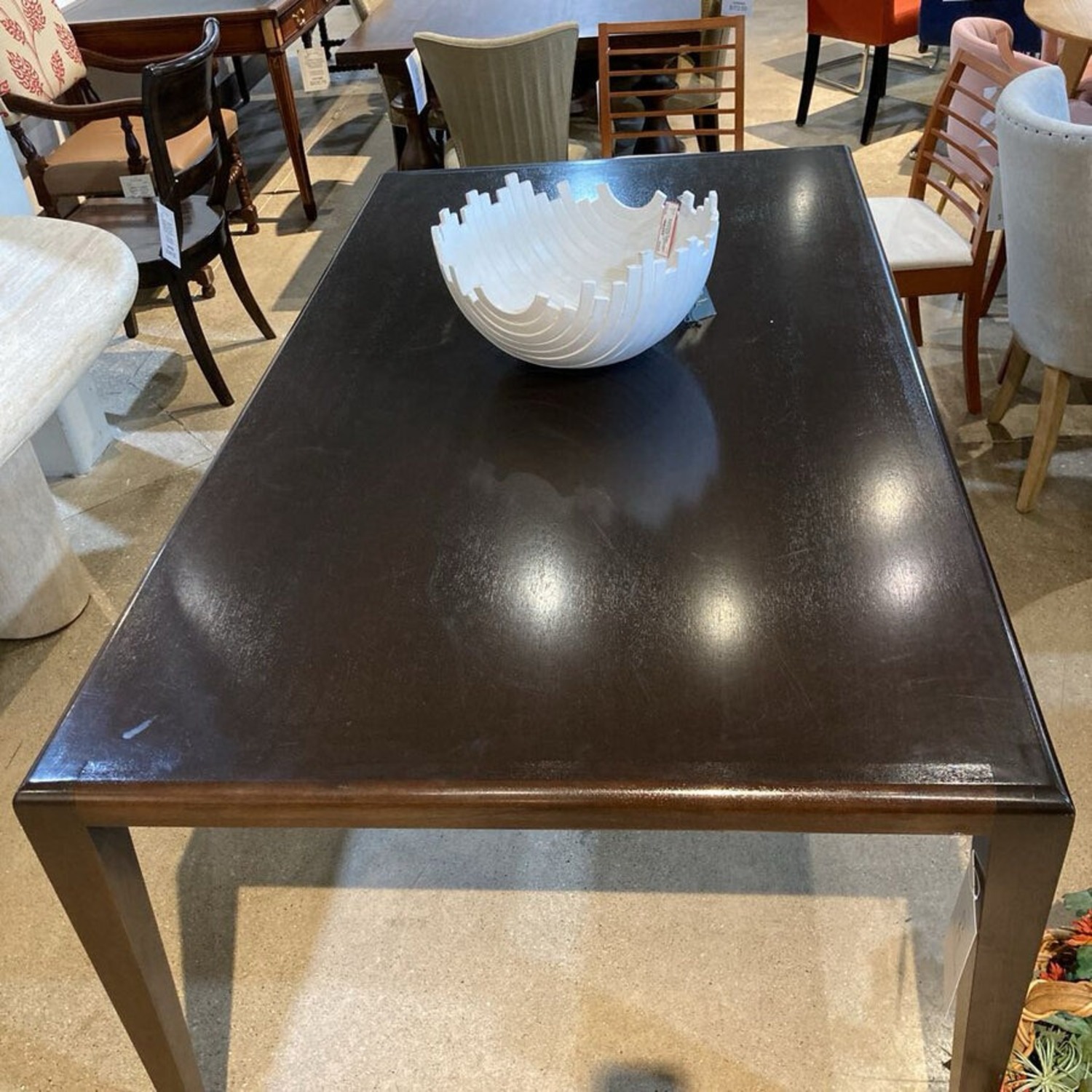 Fine Custom Single Slab Sleek Leg Dining Table - image-4