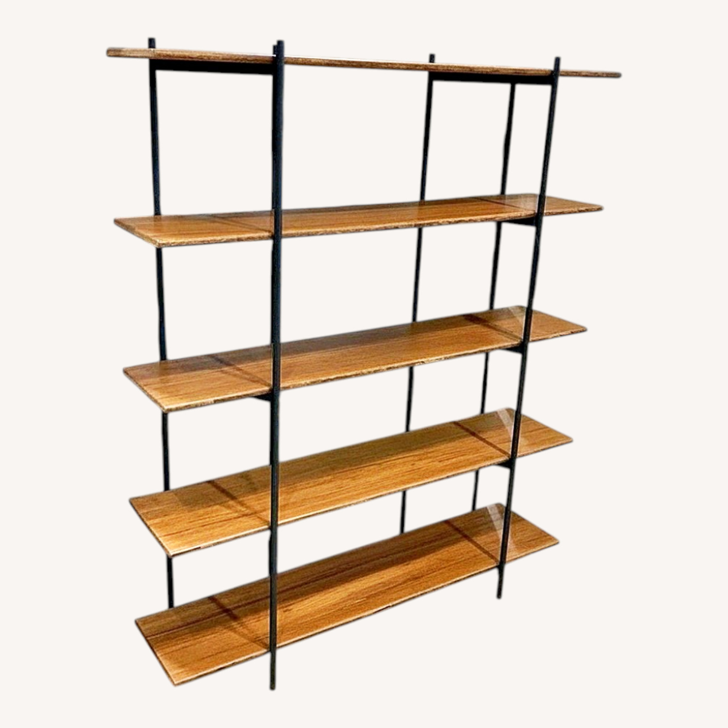 MCM Tiered Iron & Wood Bookshelf - image-0