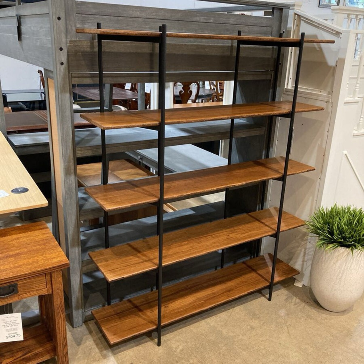 MCM Tiered Iron & Wood Bookshelf - image-6
