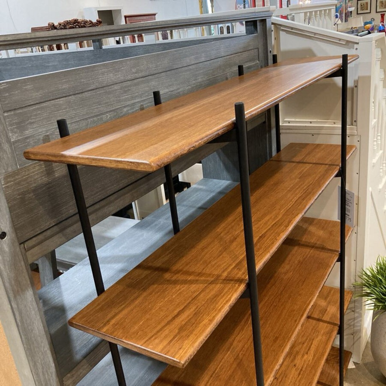MCM Tiered Iron & Wood Bookshelf - image-2
