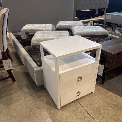 Used Lark 2-Drawer Nightstand White/Gold for sale on AptDeco