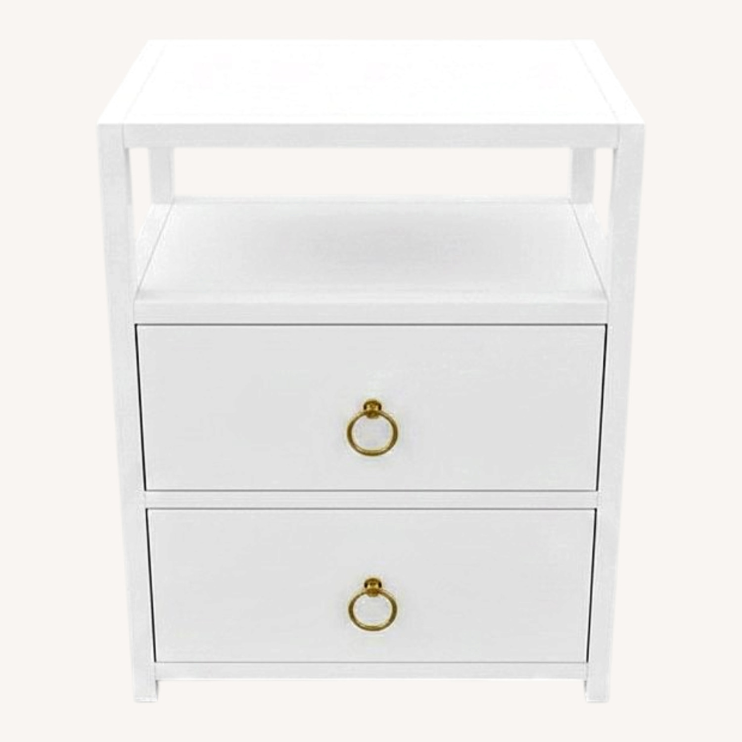 Lark 2-Drawer Nightstand White/Gold - image-0