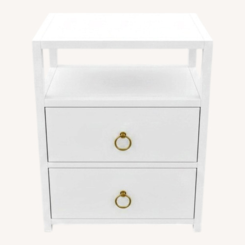 Used Lark 2-Drawer Nightstand White/Gold for sale on AptDeco