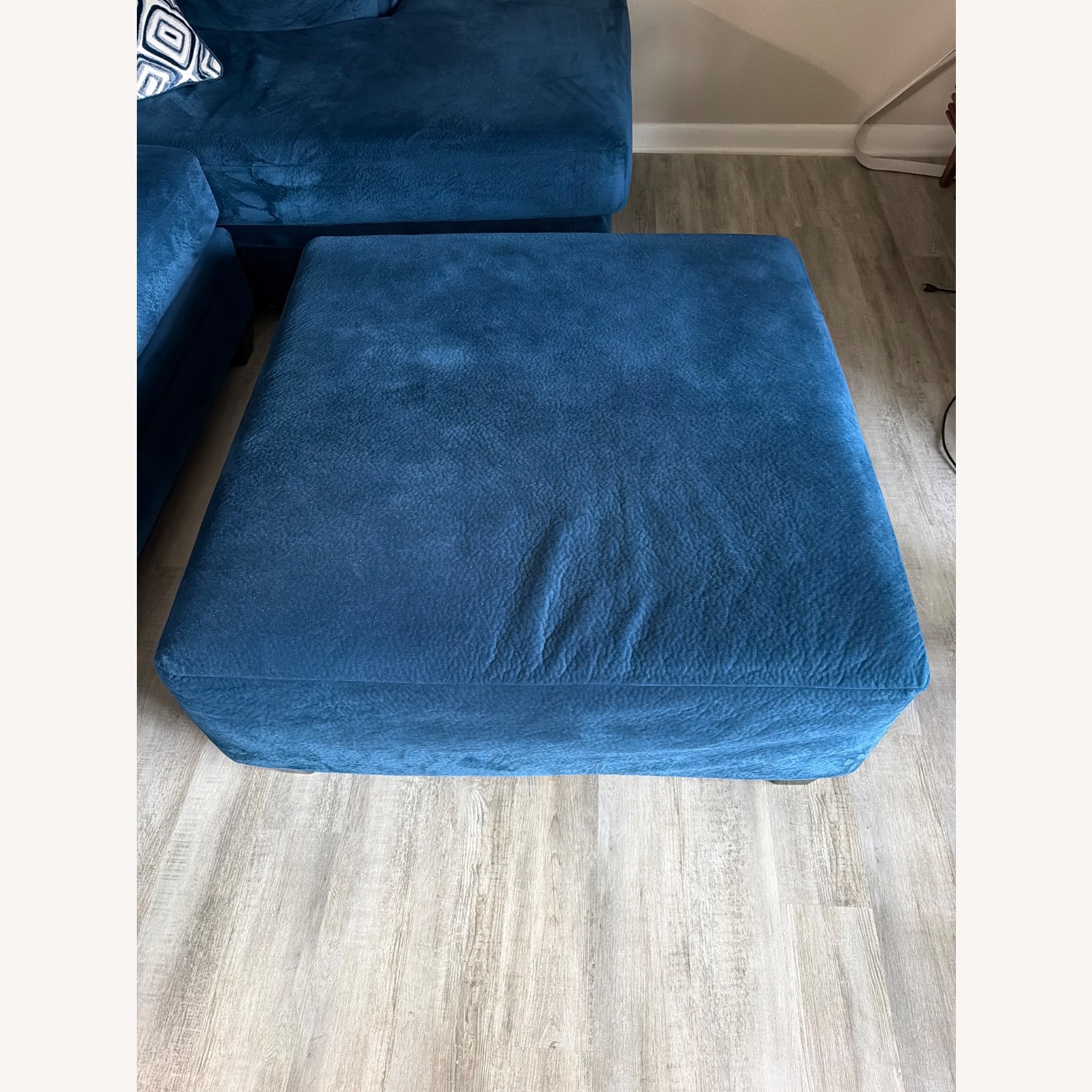 Blue 2 Piece Sectional with Ottoman - image-4