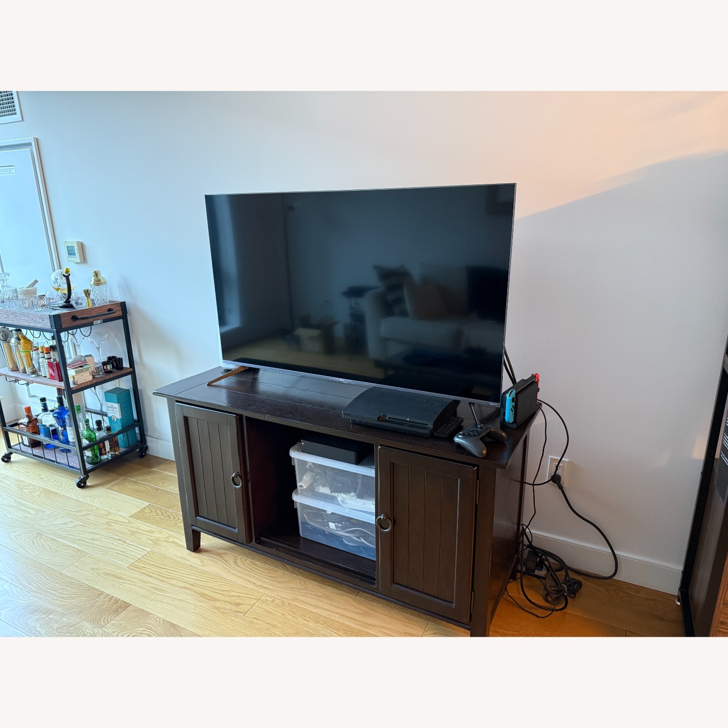 Dark Brown Wood Entertainment Center - image-2