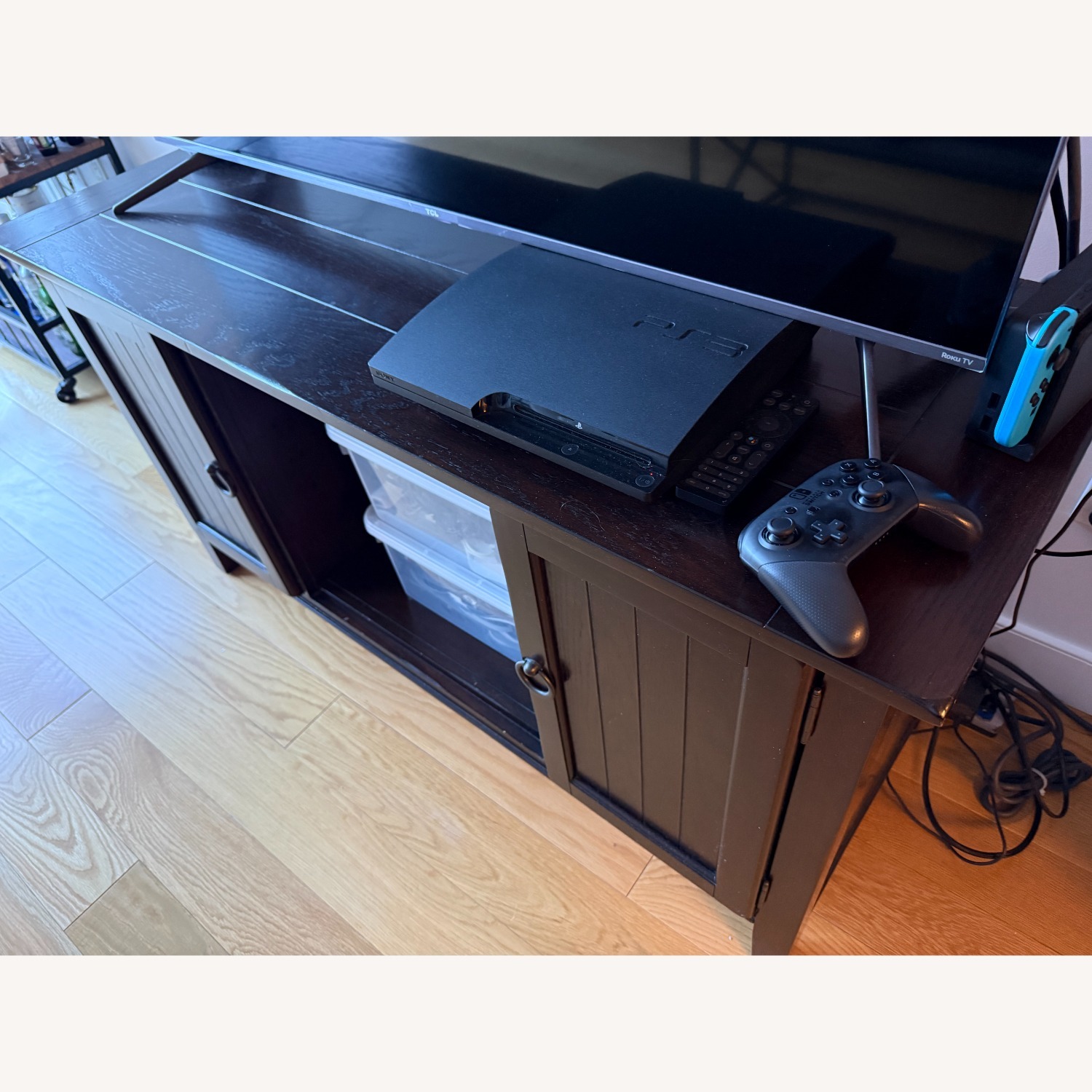 Dark Brown Wood Entertainment Center - image-4