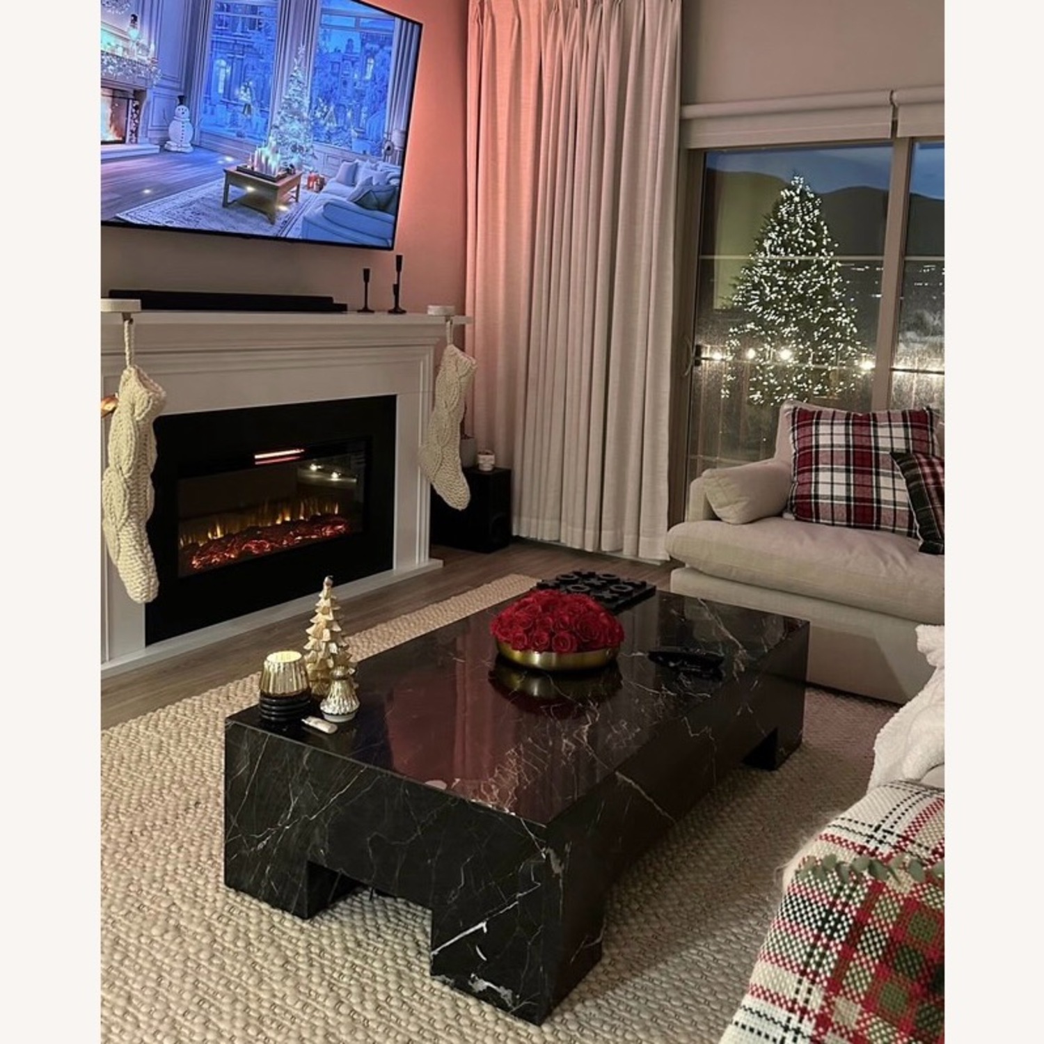 Nero Marquina Solid Black Marble Coffee Table - image-4