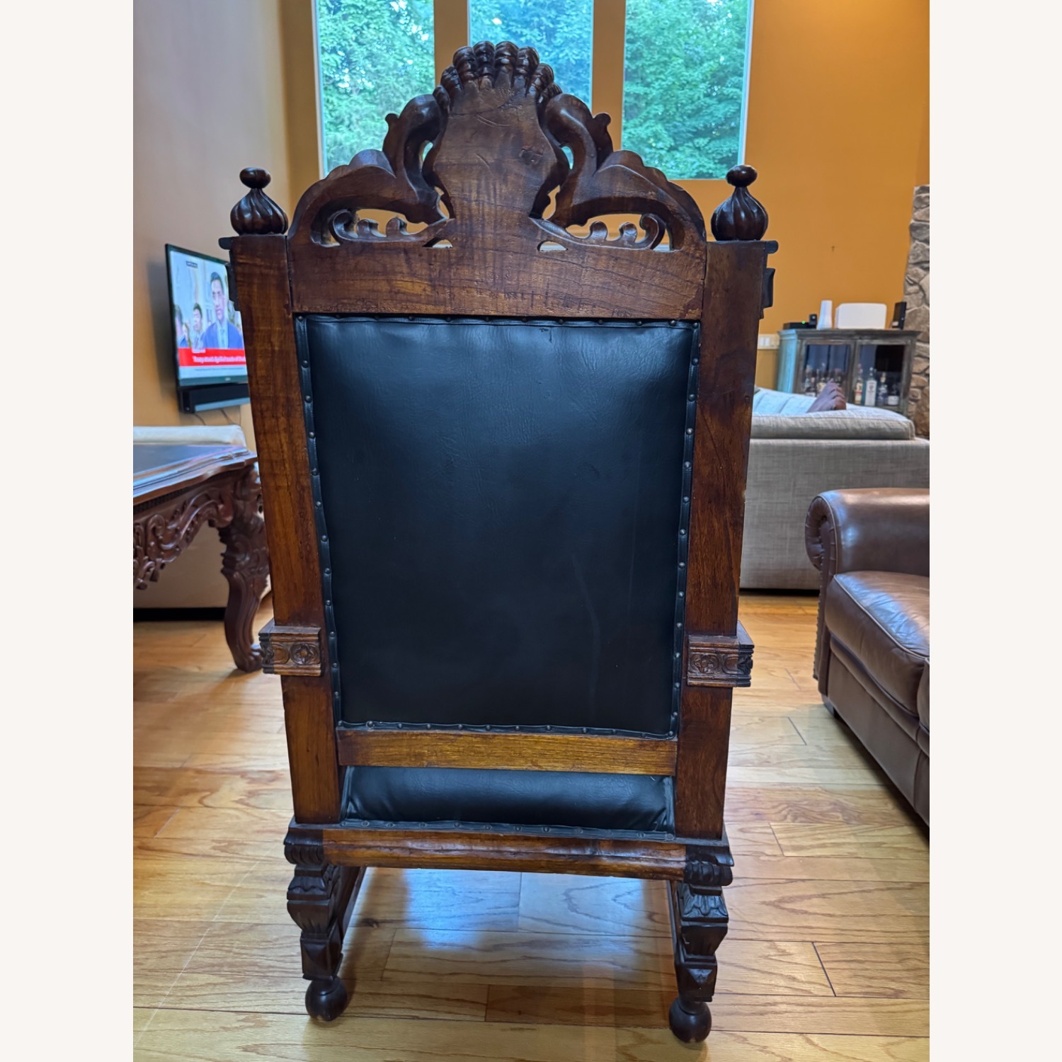 Renaissance Revival Carved Throne Chair - image-4