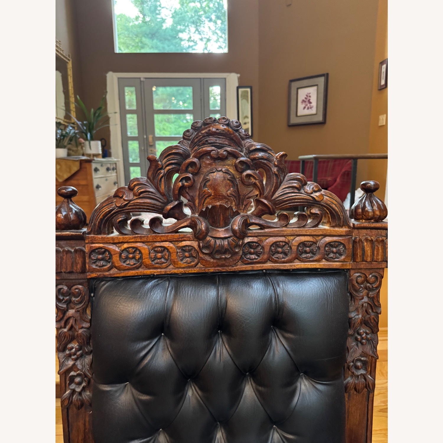 Renaissance Revival Carved Throne Chair - image-3