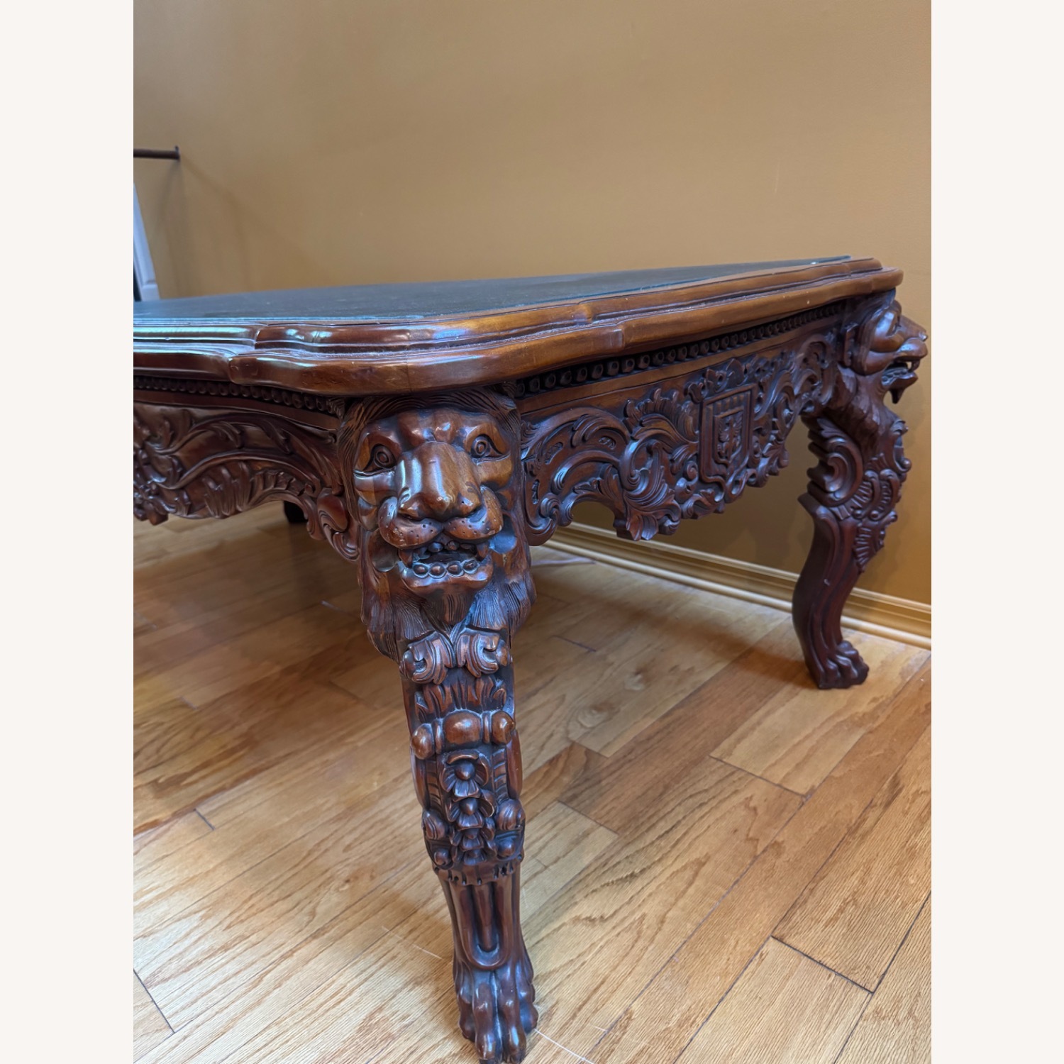 Victorian Carved Mahogany Coffee Table - image-3