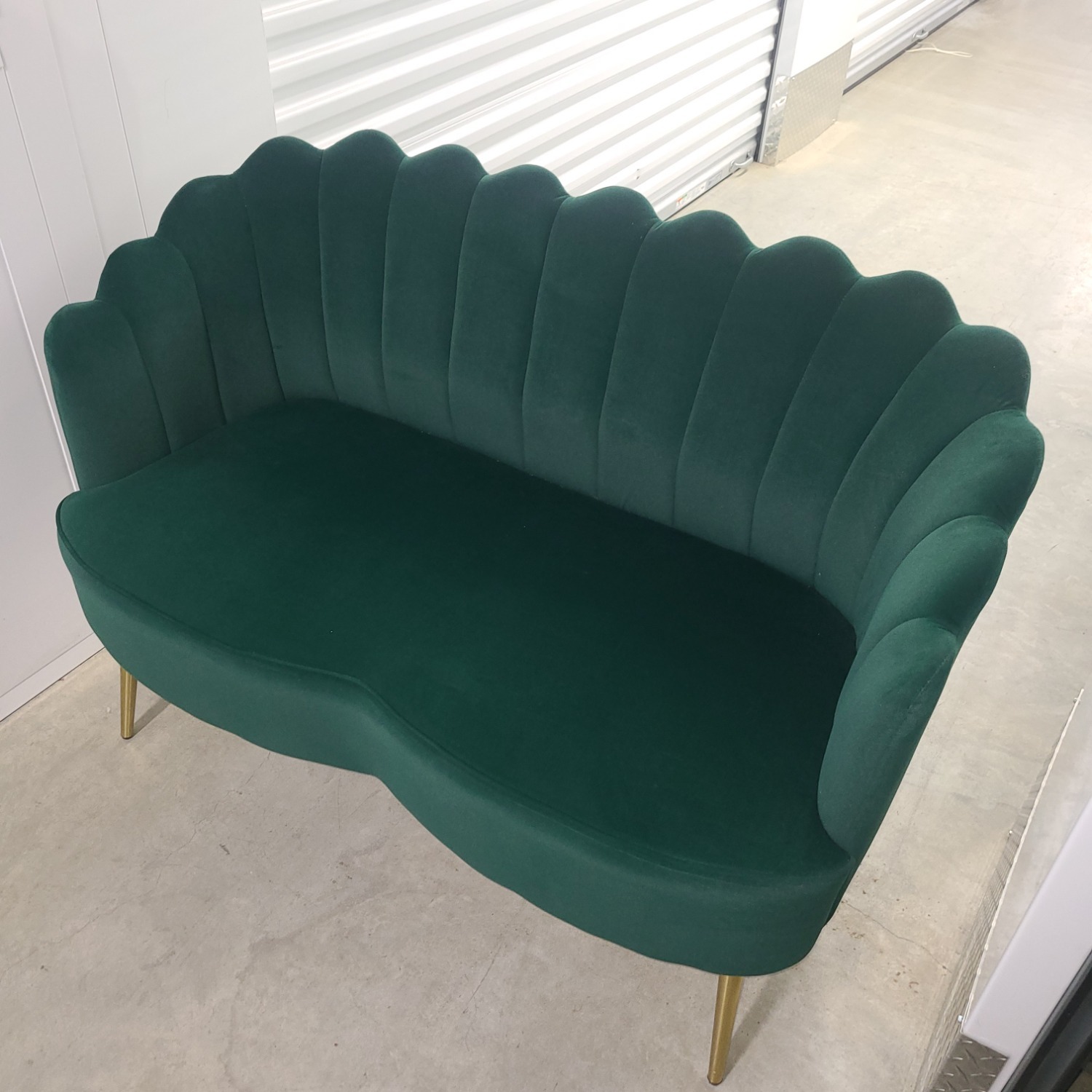 Hendrix Green Velvet Loveseat - image-1