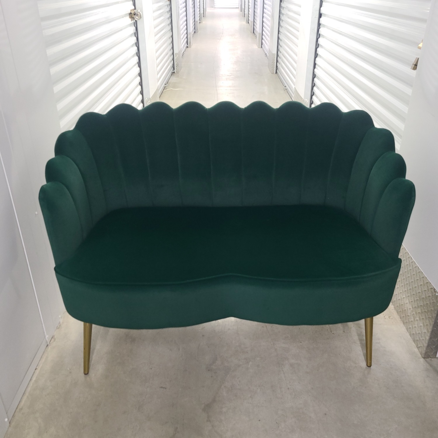 Hendrix Green Velvet Loveseat - image-2
