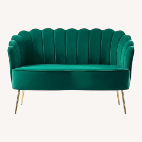 Used Hendrix Green Velvet Loveseat for sale on AptDeco