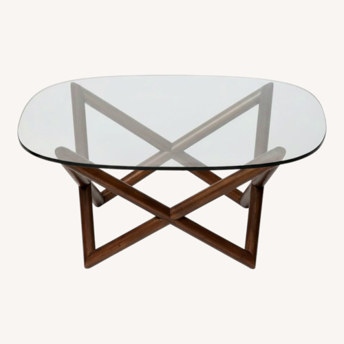 Used Glass Wooden Coffee Table for sale on AptDeco