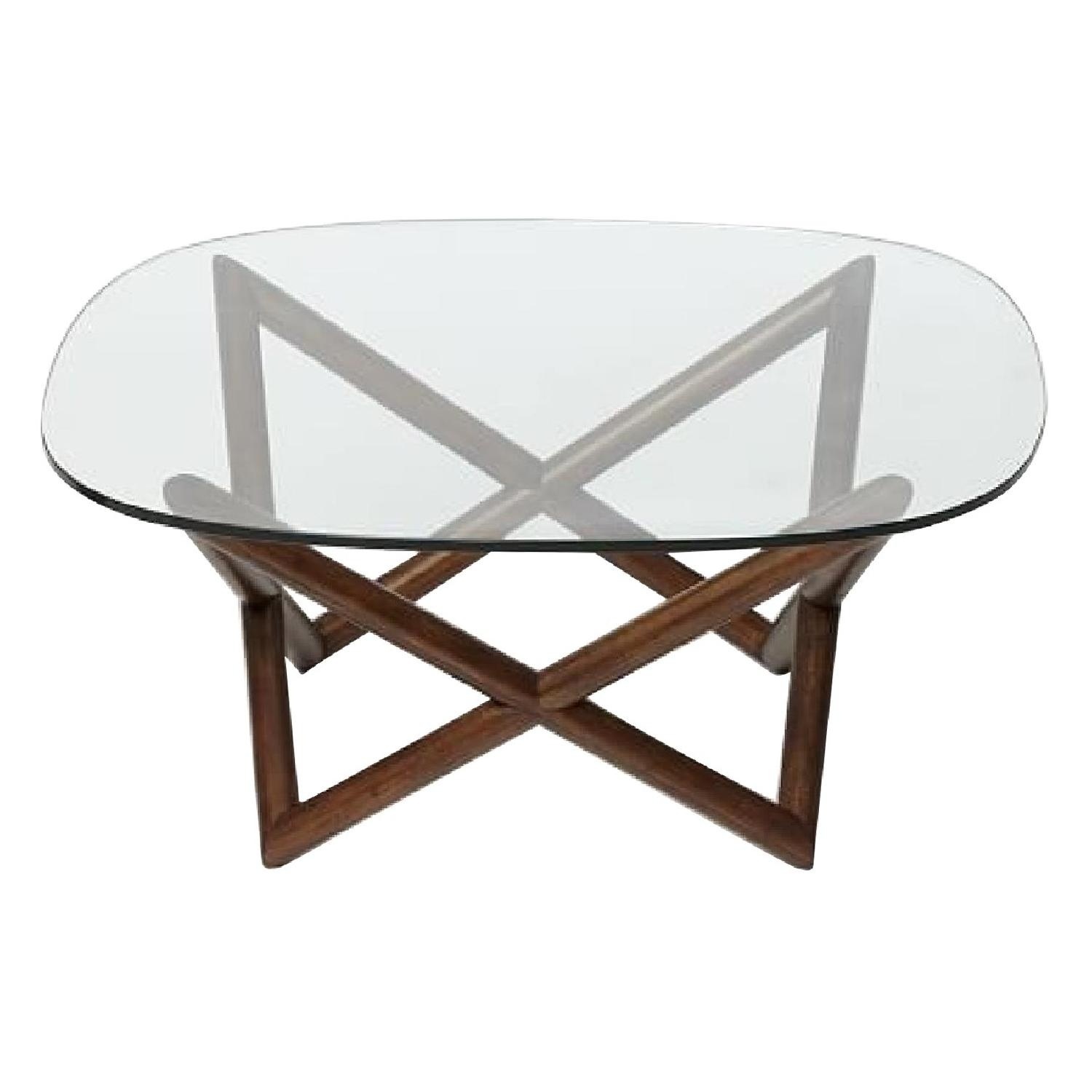 Glass Wooden Coffee Table - image-4