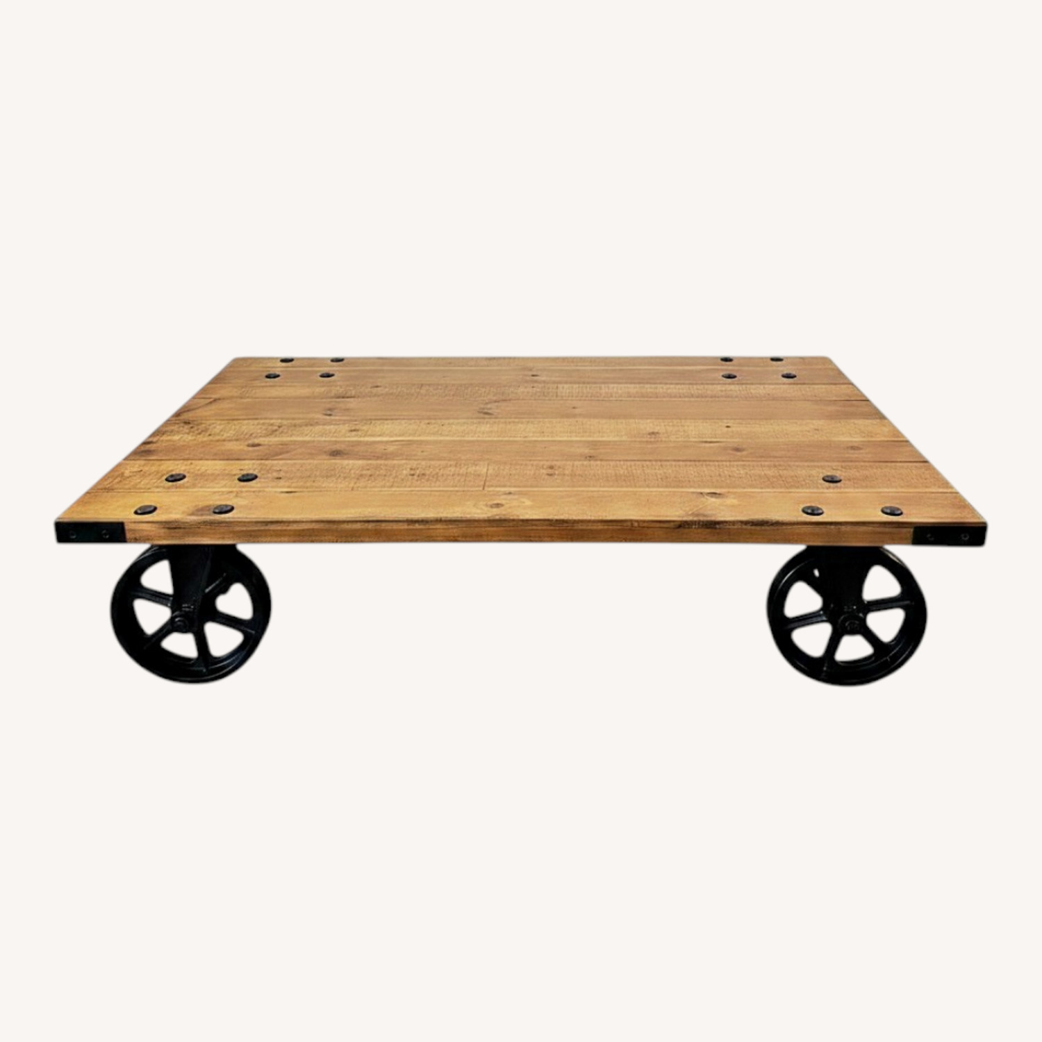 Pottery Barn Wheel Natural Coffee Table - image-5