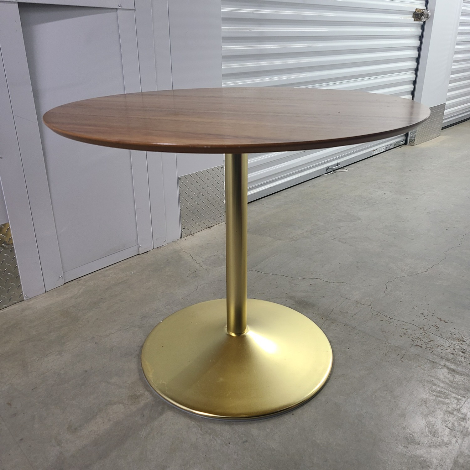 Walborn Wood & Round Metal Base Dining Table - image-5