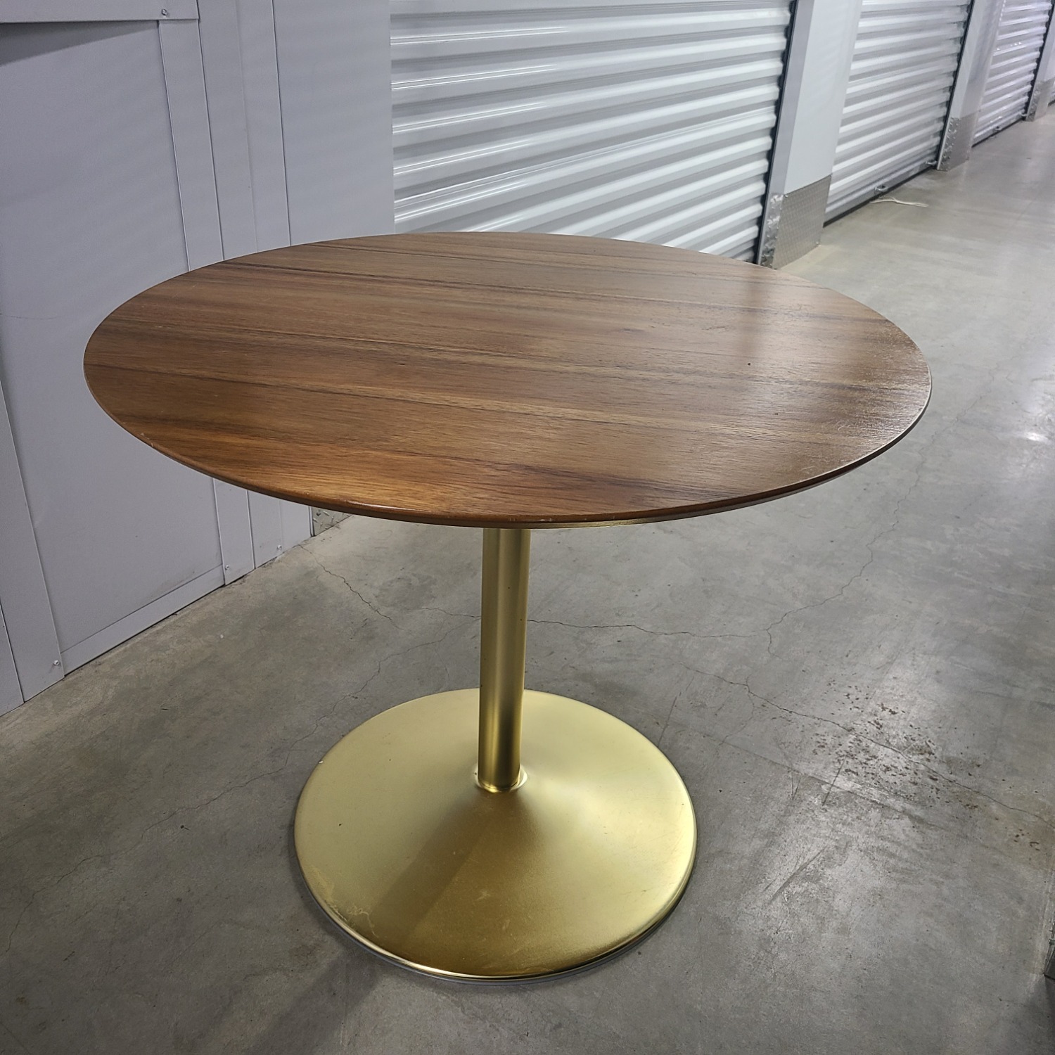 Walborn Wood & Round Metal Base Dining Table - image-6