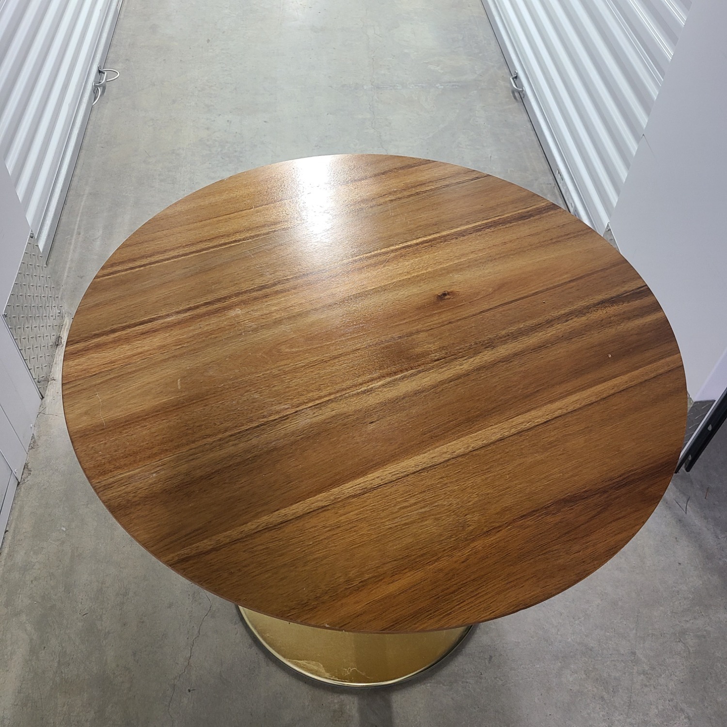 Walborn Wood & Round Metal Base Dining Table - image-2