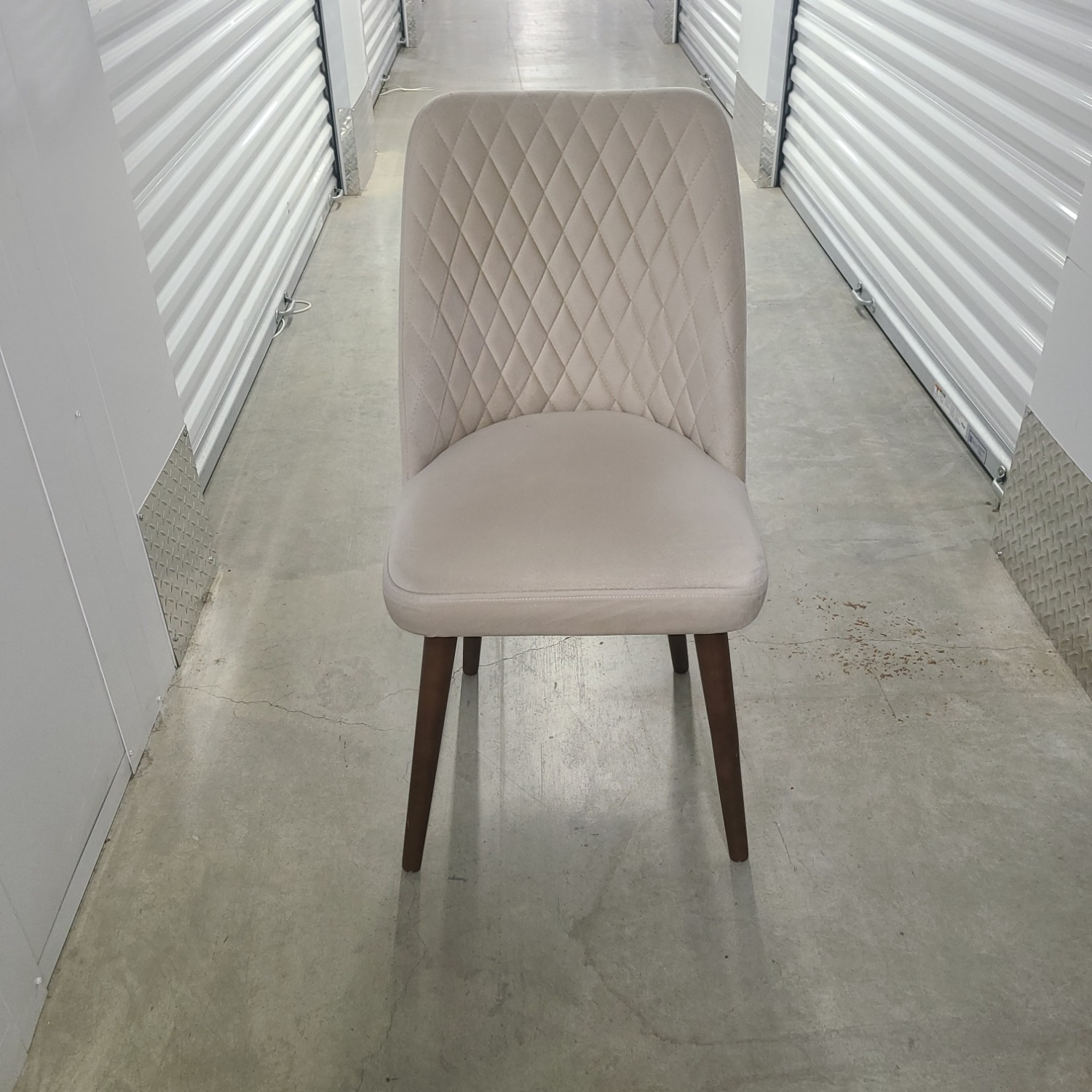 Beige Velvet Upholstered Accent Chair - image-1