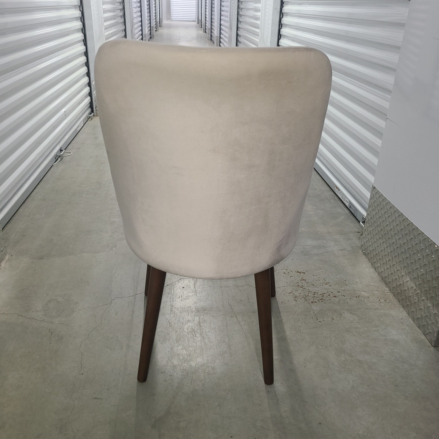 Beige Velvet Upholstered Accent Chair - image-6