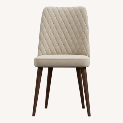 Used Beige Velvet Upholstered Accent Chair for sale on AptDeco